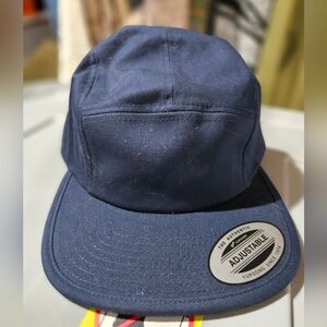 Yupoong Blank 5 Panel Navy Blue Adjustable Cap